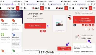 How to reduce PDF file on phone